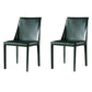 Designer Style Saddle Leather Home Side Chair Parsons Matte Finish Dining Chair Dark Green 2 Piece Set Clearhalo ' kitchen&dining_furn' 'Dining Chairs' 'Dining Tables & Seating' 'dining_chair' 'furn' 'furn_dining_chair' 'Furniture' 'furniture_dining_chair' 'Kitchen & Dining Furniture' 'kitchen' 4103454