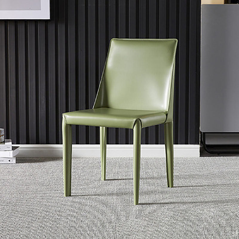 Designer Style Saddle Leather Home Side Chair Parsons Matte Finish Dining Chair Green 1 Piece Clearhalo ' kitchen&dining_furn' 'Dining Chairs' 'Dining Tables & Seating' 'dining_chair' 'furn' 'furn_dining_chair' 'Furniture' 'furniture_dining_chair' 'Kitchen & Dining Furniture' 'kitchen' 4103457