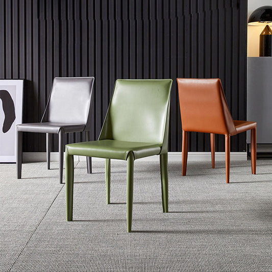 Designer Style Saddle Leather Home Side Chair Parsons Matte Finish Dining Chair Clearhalo ' kitchen&dining_furn' 'Dining Chairs' 'Dining Tables & Seating' 'dining_chair' 'furn' 'furn_dining_chair' 'Furniture' 'furniture_dining_chair' 'Kitchen & Dining Furniture' 'kitchen' 4103464