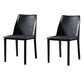 Designer Style Saddle Leather Home Side Chair Parsons Matte Finish Dining Chair Black 2 Piece Set Clearhalo ' kitchen&dining_furn' 'Dining Chairs' 'Dining Tables & Seating' 'dining_chair' 'furn' 'furn_dining_chair' 'Furniture' 'furniture_dining_chair' 'Kitchen & Dining Furniture' 'kitchen' 4103465