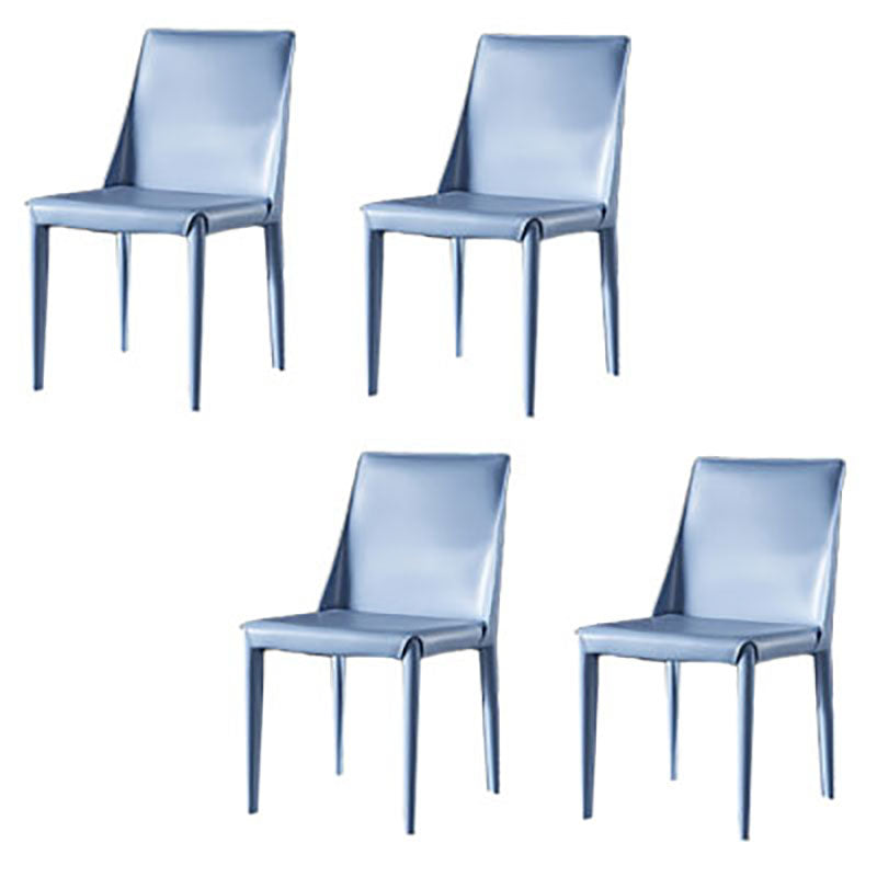 Designer Style Saddle Leather Home Side Chair Parsons Matte Finish Dining Chair Light Blue 4 Piece Set Clearhalo ' kitchen&dining_furn' 'Dining Chairs' 'Dining Tables & Seating' 'dining_chair' 'furn' 'furn_dining_chair' 'Furniture' 'furniture_dining_chair' 'Kitchen & Dining Furniture' 'kitchen' 4103469