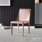 Designer Style Saddle Leather Home Side Chair Parsons Matte Finish Dining Chair Light Pink 1 Piece Clearhalo ' kitchen&dining_furn' 'Dining Chairs' 'Dining Tables & Seating' 'dining_chair' 'furn' 'furn_dining_chair' 'Furniture' 'furniture_dining_chair' 'Kitchen & Dining Furniture' 'kitchen' 4103476