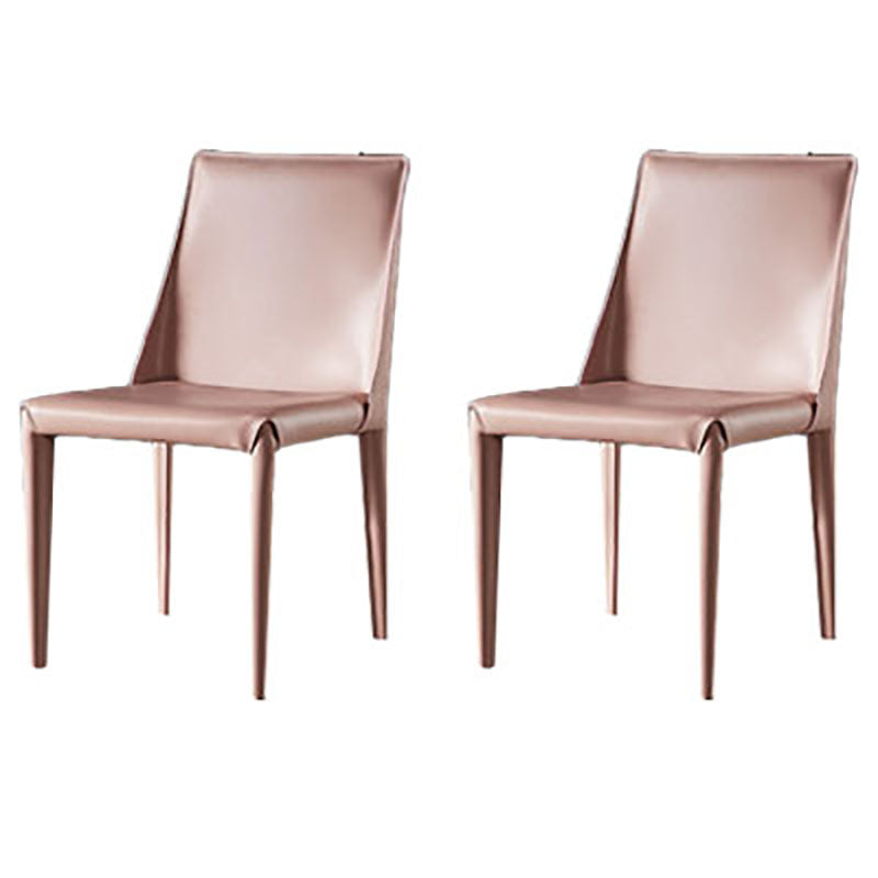 Designer Style Saddle Leather Home Side Chair Parsons Matte Finish Dining Chair Light Pink 2 Piece Set Clearhalo ' kitchen&dining_furn' 'Dining Chairs' 'Dining Tables & Seating' 'dining_chair' 'furn' 'furn_dining_chair' 'Furniture' 'furniture_dining_chair' 'Kitchen & Dining Furniture' 'kitchen' 4103477