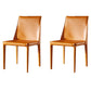 Designer Style Saddle Leather Home Side Chair Parsons Matte Finish Dining Chair Orange 2 Piece Set Clearhalo ' kitchen&dining_furn' 'Dining Chairs' 'Dining Tables & Seating' 'dining_chair' 'furn' 'furn_dining_chair' 'Furniture' 'furniture_dining_chair' 'Kitchen & Dining Furniture' 'kitchen' 4103480