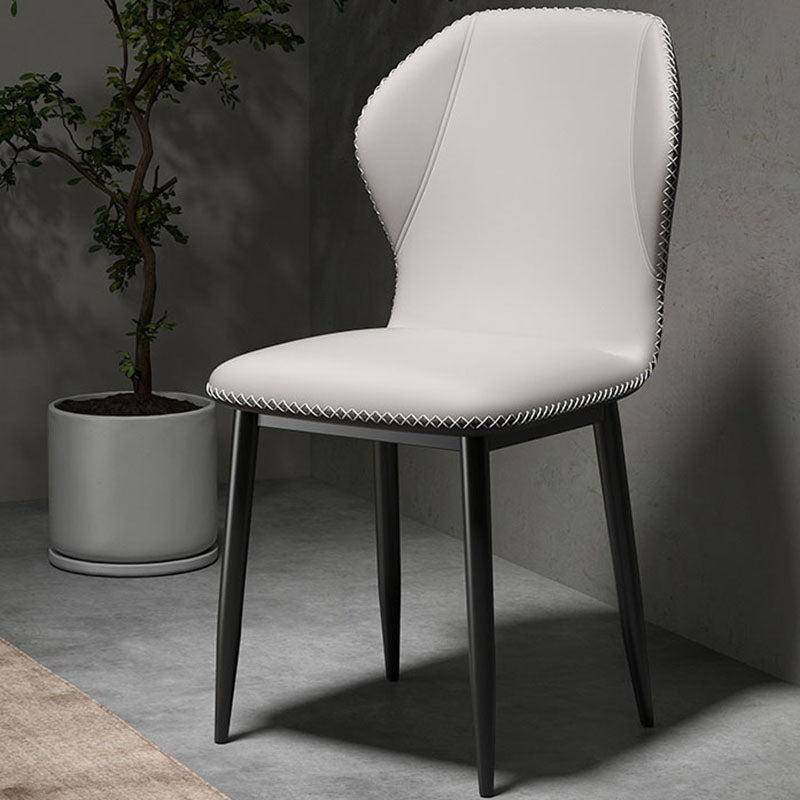 Scandinavian Style Metal Dining Chair Wingback Dining Room Single Chair Grey Clearhalo ' kitchen&dining_furn' 'Dining Chairs' 'Dining Tables & Seating' 'dining_chair' 'furn' 'furn_dining_chair' 'Furniture' 'furniture_dining_chair' 'Kitchen & Dining Furniture' 'kitchen' 4103484