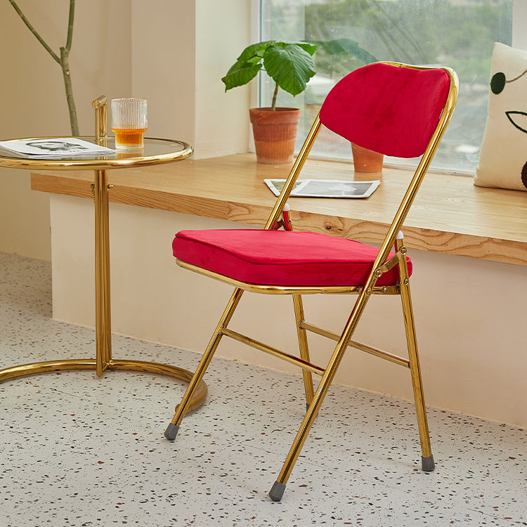 Scandinavian Open Back Velvet Side Chair Matte Finish Folding Dining Chairs Clearhalo ' kitchen&dining_furn' 'Dining Chairs' 'Dining Tables & Seating' 'dining_chair' 'furn' 'furn_dining_chair' 'Furniture' 'furniture_dining_chair' 'Kitchen & Dining Furniture' 'kitchen' 4103494