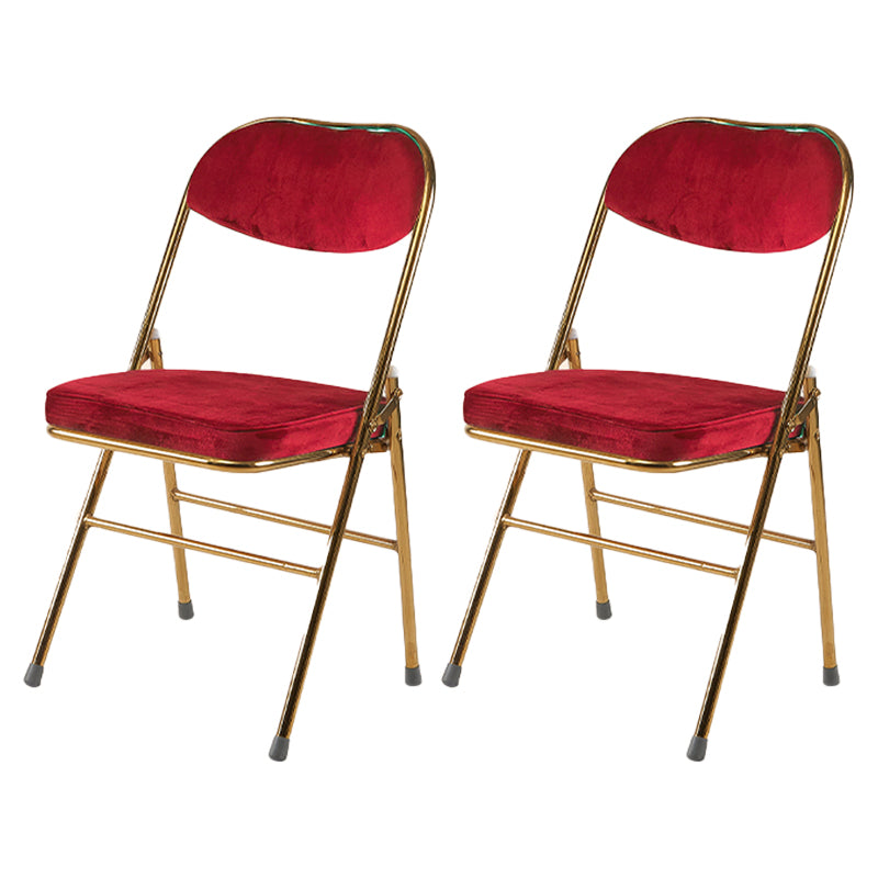 Scandinavian Open Back Velvet Side Chair Matte Finish Folding Dining Chairs Red 2 Piece Set Clearhalo ' kitchen&dining_furn' 'Dining Chairs' 'Dining Tables & Seating' 'dining_chair' 'furn' 'furn_dining_chair' 'Furniture' 'furniture_dining_chair' 'Kitchen & Dining Furniture' 'kitchen' 4103496