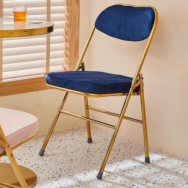 Scandinavian Open Back Velvet Side Chair Matte Finish Folding Dining Chairs Clearhalo ' kitchen&dining_furn' 'Dining Chairs' 'Dining Tables & Seating' 'dining_chair' 'furn' 'furn_dining_chair' 'Furniture' 'furniture_dining_chair' 'Kitchen & Dining Furniture' 'kitchen' 4103497