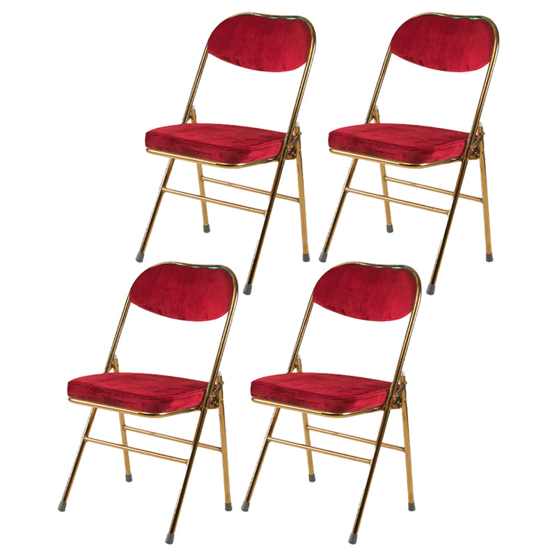 Scandinavian Open Back Velvet Side Chair Matte Finish Folding Dining Chairs Red 4 Piece Set Clearhalo ' kitchen&dining_furn' 'Dining Chairs' 'Dining Tables & Seating' 'dining_chair' 'furn' 'furn_dining_chair' 'Furniture' 'furniture_dining_chair' 'Kitchen & Dining Furniture' 'kitchen' 4103499