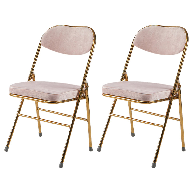 Scandinavian Open Back Velvet Side Chair Matte Finish Folding Dining Chairs Pink 2 Piece Set Clearhalo ' kitchen&dining_furn' 'Dining Chairs' 'Dining Tables & Seating' 'dining_chair' 'furn' 'furn_dining_chair' 'Furniture' 'furniture_dining_chair' 'Kitchen & Dining Furniture' 'kitchen' 4103503