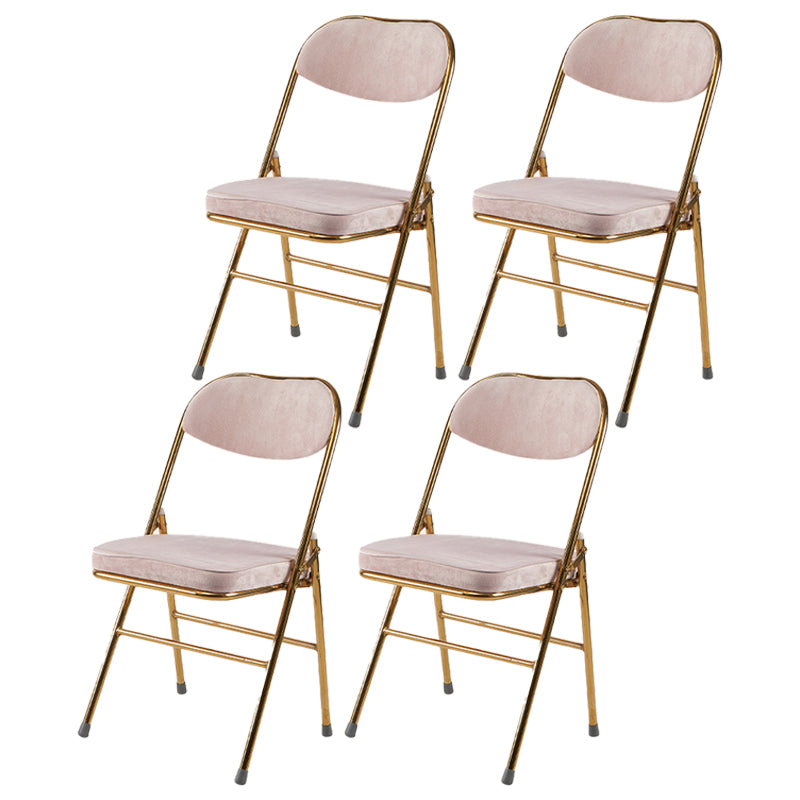 Scandinavian Open Back Velvet Side Chair Matte Finish Folding Dining Chairs Pink 4 Piece Set Clearhalo ' kitchen&dining_furn' 'Dining Chairs' 'Dining Tables & Seating' 'dining_chair' 'furn' 'furn_dining_chair' 'Furniture' 'furniture_dining_chair' 'Kitchen & Dining Furniture' 'kitchen' 4103505