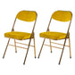 Scandinavian Open Back Velvet Side Chair Matte Finish Folding Dining Chairs Yellow 2 Piece Set Clearhalo ' kitchen&dining_furn' 'Dining Chairs' 'Dining Tables & Seating' 'dining_chair' 'furn' 'furn_dining_chair' 'Furniture' 'furniture_dining_chair' 'Kitchen & Dining Furniture' 'kitchen' 4103509