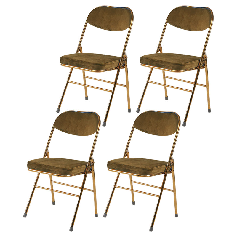 Scandinavian Open Back Velvet Side Chair Matte Finish Folding Dining Chairs Light Brown 4 Piece Set Clearhalo ' kitchen&dining_furn' 'Dining Chairs' 'Dining Tables & Seating' 'dining_chair' 'furn' 'furn_dining_chair' 'Furniture' 'furniture_dining_chair' 'Kitchen & Dining Furniture' 'kitchen' 4103526