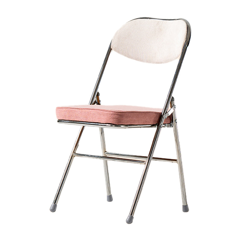Scandinavian Open Back Velvet Side Chair Matte Finish Folding Dining Chairs Pink-White 1 Piece Clearhalo ' kitchen&dining_furn' 'Dining Chairs' 'Dining Tables & Seating' 'dining_chair' 'furn' 'furn_dining_chair' 'Furniture' 'furniture_dining_chair' 'Kitchen & Dining Furniture' 'kitchen' 4103527