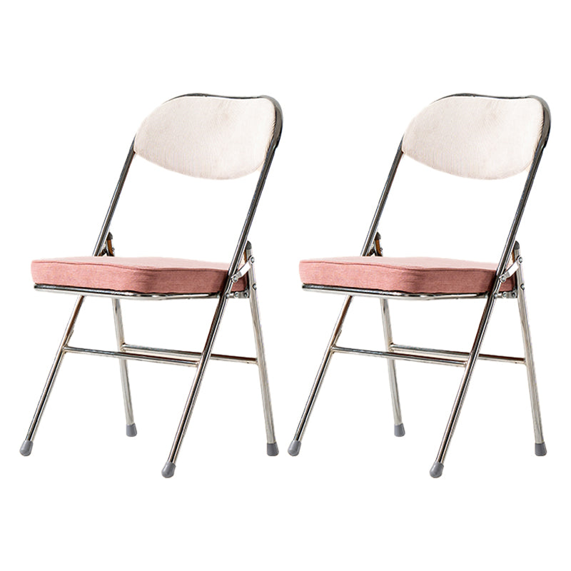 Scandinavian Open Back Velvet Side Chair Matte Finish Folding Dining Chairs Pink-White 2 Piece Set Clearhalo ' kitchen&dining_furn' 'Dining Chairs' 'Dining Tables & Seating' 'dining_chair' 'furn' 'furn_dining_chair' 'Furniture' 'furniture_dining_chair' 'Kitchen & Dining Furniture' 'kitchen' 4103528