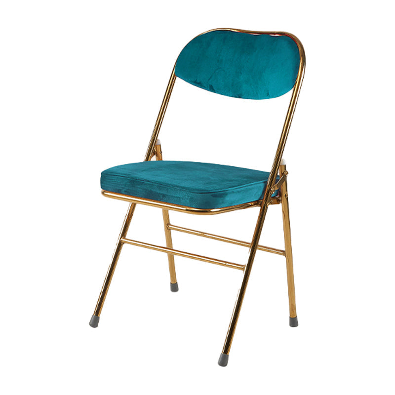 Scandinavian Open Back Velvet Side Chair Matte Finish Folding Dining Chairs Lake Blue 1 Piece Clearhalo ' kitchen&dining_furn' 'Dining Chairs' 'Dining Tables & Seating' 'dining_chair' 'furn' 'furn_dining_chair' 'Furniture' 'furniture_dining_chair' 'Kitchen & Dining Furniture' 'kitchen' 4103530