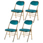 Scandinavian Open Back Velvet Side Chair Matte Finish Folding Dining Chairs Lake Blue 4 Piece Set Clearhalo ' kitchen&dining_furn' 'Dining Chairs' 'Dining Tables & Seating' 'dining_chair' 'furn' 'furn_dining_chair' 'Furniture' 'furniture_dining_chair' 'Kitchen & Dining Furniture' 'kitchen' 4103532