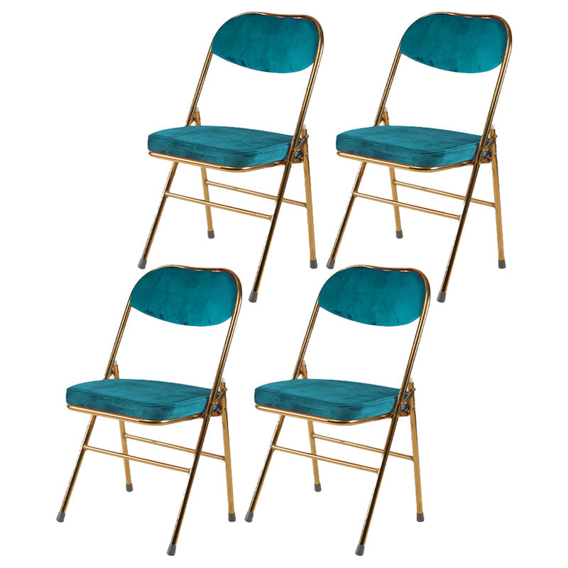 Scandinavian Open Back Velvet Side Chair Matte Finish Folding Dining Chairs Lake Blue 4 Piece Set Clearhalo ' kitchen&dining_furn' 'Dining Chairs' 'Dining Tables & Seating' 'dining_chair' 'furn' 'furn_dining_chair' 'Furniture' 'furniture_dining_chair' 'Kitchen & Dining Furniture' 'kitchen' 4103532