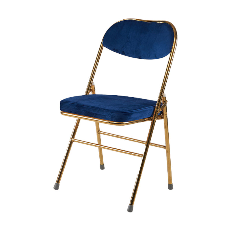 Scandinavian Open Back Velvet Side Chair Matte Finish Folding Dining Chairs Navy 1 Piece Clearhalo ' kitchen&dining_furn' 'Dining Chairs' 'Dining Tables & Seating' 'dining_chair' 'furn' 'furn_dining_chair' 'Furniture' 'furniture_dining_chair' 'Kitchen & Dining Furniture' 'kitchen' 4103533