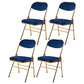 Scandinavian Open Back Velvet Side Chair Matte Finish Folding Dining Chairs Navy 4 Piece Set Clearhalo ' kitchen&dining_furn' 'Dining Chairs' 'Dining Tables & Seating' 'dining_chair' 'furn' 'furn_dining_chair' 'Furniture' 'furniture_dining_chair' 'Kitchen & Dining Furniture' 'kitchen' 4103535