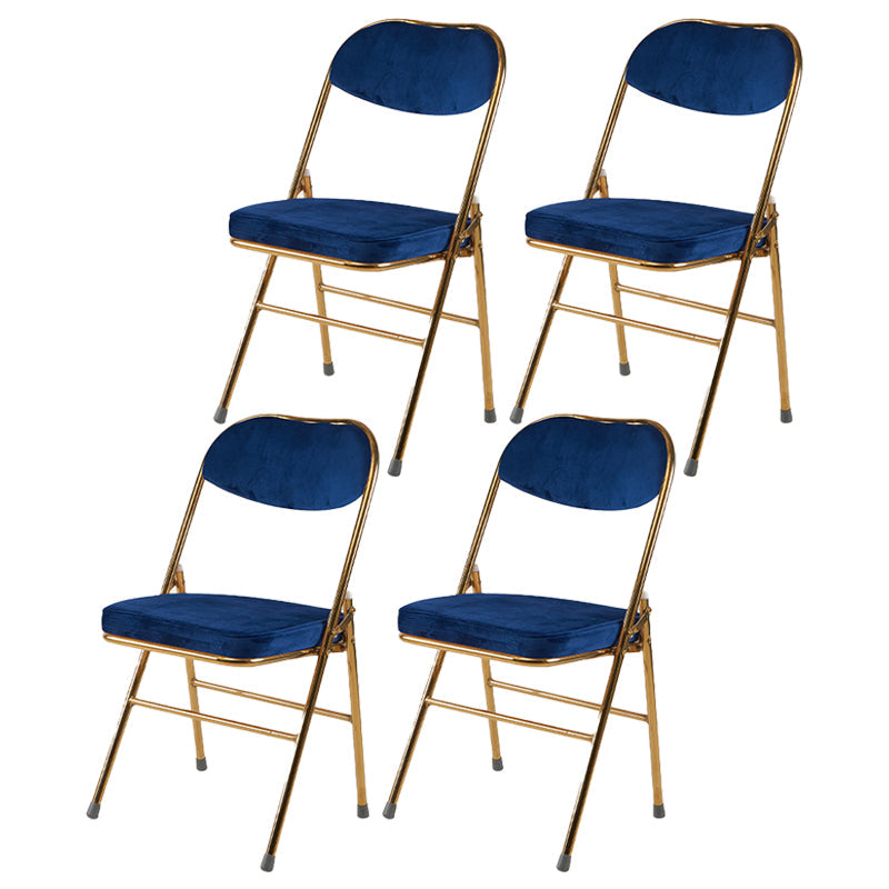 Scandinavian Open Back Velvet Side Chair Matte Finish Folding Dining Chairs Navy 4 Piece Set Clearhalo ' kitchen&dining_furn' 'Dining Chairs' 'Dining Tables & Seating' 'dining_chair' 'furn' 'furn_dining_chair' 'Furniture' 'furniture_dining_chair' 'Kitchen & Dining Furniture' 'kitchen' 4103535