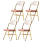Scandinavian Open Back Velvet Side Chair Matte Finish Folding Dining Chairs White-Pink 4 Piece Set Clearhalo ' kitchen&dining_furn' 'Dining Chairs' 'Dining Tables & Seating' 'dining_chair' 'furn' 'furn_dining_chair' 'Furniture' 'furniture_dining_chair' 'Kitchen & Dining Furniture' 'kitchen' 4103544