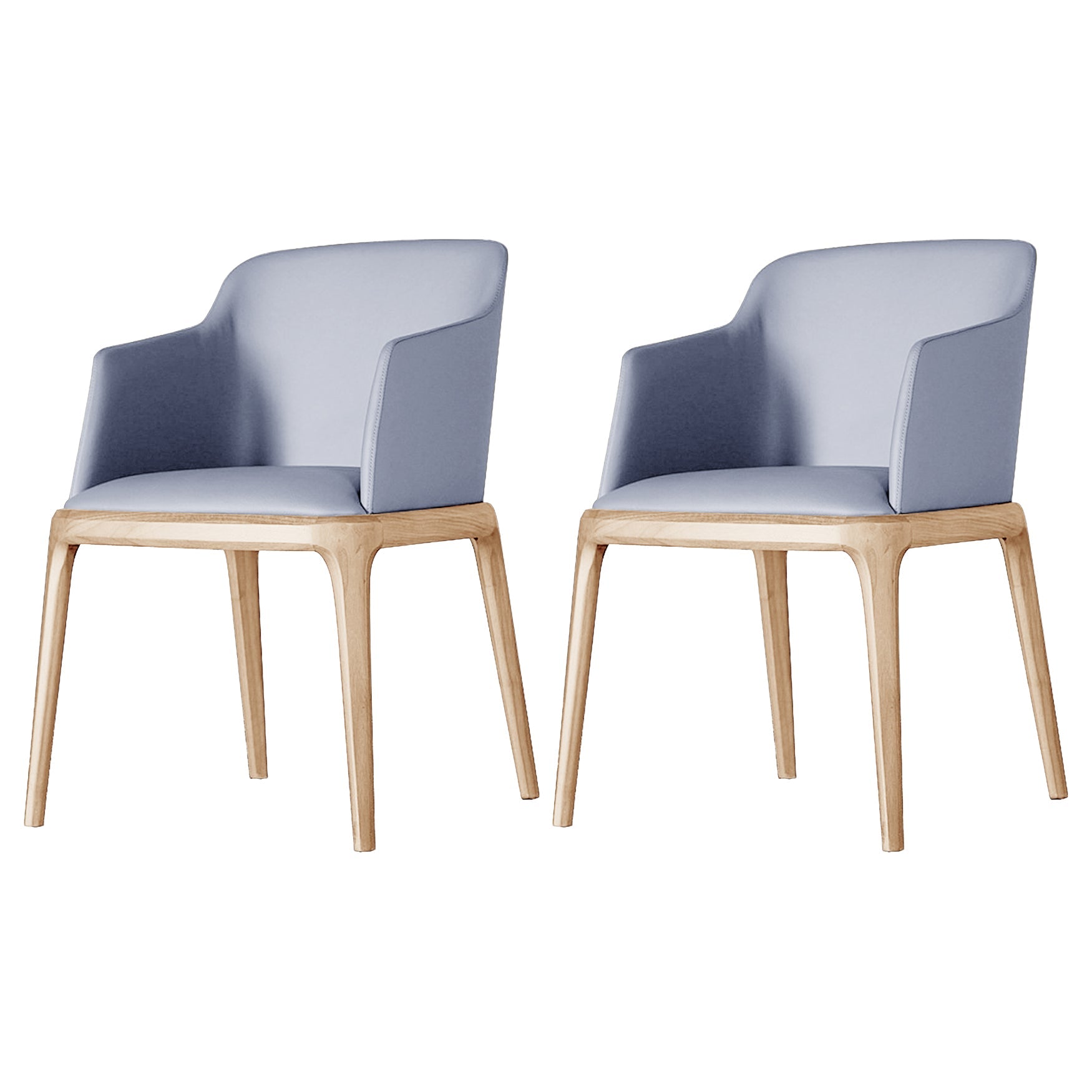 Scandinavian Leather Hotel Arm Chair Matte Finish Solid Back Dining Chair (Set of 2) Light Blue Clearhalo ' kitchen&dining_furn' 'Dining Chairs' 'Dining Tables & Seating' 'dining_chair' 'furn' 'furn_dining_chair' 'Furniture' 'furniture_dining_chair' 'Kitchen & Dining Furniture' 'kitchen' 4103557