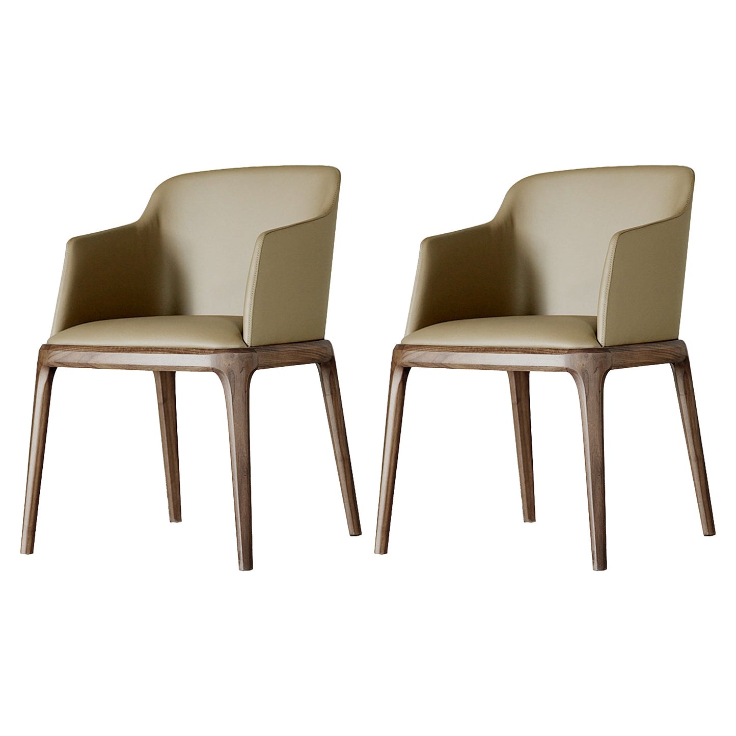 Scandinavian Leather Hotel Arm Chair Matte Finish Solid Back Dining Chair (Set of 2) Light Brown Clearhalo ' kitchen&dining_furn' 'Dining Chairs' 'Dining Tables & Seating' 'dining_chair' 'furn' 'furn_dining_chair' 'Furniture' 'furniture_dining_chair' 'Kitchen & Dining Furniture' 'kitchen' 4103561