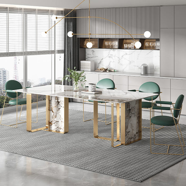 Modern Style Indoor Arm Chair Open Back Metal Upholstered Single Dining Room Chair Clearhalo ' kitchen&dining_furn' 'Dining Chairs' 'Dining Tables & Seating' 'dining_chair' 'furn' 'furn_dining_chair' 'Furniture' 'furniture_dining_chair' 'Kitchen & Dining Furniture' 'kitchen' 4103572