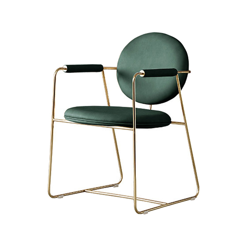 Modern Style Indoor Arm Chair Open Back Metal Upholstered Single Dining Room Chair Green Clearhalo ' kitchen&dining_furn' 'Dining Chairs' 'Dining Tables & Seating' 'dining_chair' 'furn' 'furn_dining_chair' 'Furniture' 'furniture_dining_chair' 'Kitchen & Dining Furniture' 'kitchen' 4103577