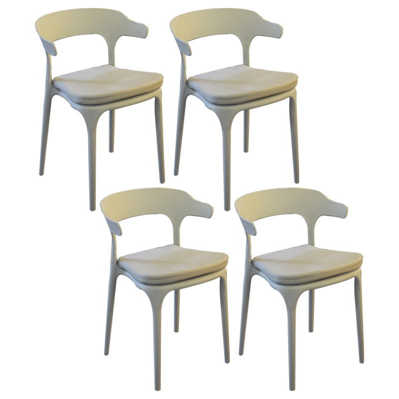 Glam Style Dining Chairs Plastic Kitchen Dining Armless Side Chairs (Set of 4) Grey Clearhalo ' kitchen&dining_furn' 'Dining Chairs' 'Dining Tables & Seating' 'dining_chair' 'furn' 'furn_dining_chair' 'Furniture' 'furniture_dining_chair' 'Kitchen & Dining Furniture' 'kitchen' 4103587