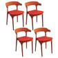 Glam Style Dining Chairs Plastic Kitchen Dining Armless Side Chairs (Set of 4) Red Clearhalo ' kitchen&dining_furn' 'Dining Chairs' 'Dining Tables & Seating' 'dining_chair' 'furn' 'furn_dining_chair' 'Furniture' 'furniture_dining_chair' 'Kitchen & Dining Furniture' 'kitchen' 4103591