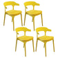Glam Style Dining Chairs Plastic Kitchen Dining Armless Side Chairs (Set of 4) Yellow Clearhalo ' kitchen&dining_furn' 'Dining Chairs' 'Dining Tables & Seating' 'dining_chair' 'furn' 'furn_dining_chair' 'Furniture' 'furniture_dining_chair' 'Kitchen & Dining Furniture' 'kitchen' 4103593