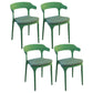 Glam Style Dining Chairs Plastic Kitchen Dining Armless Side Chairs (Set of 4) Green Clearhalo ' kitchen&dining_furn' 'Dining Chairs' 'Dining Tables & Seating' 'dining_chair' 'furn' 'furn_dining_chair' 'Furniture' 'furniture_dining_chair' 'Kitchen & Dining Furniture' 'kitchen' 4103595