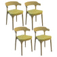 Glam Style Dining Chairs Plastic Kitchen Dining Armless Side Chairs (Set of 4) Khaki Clearhalo ' kitchen&dining_furn' 'Dining Chairs' 'Dining Tables & Seating' 'dining_chair' 'furn' 'furn_dining_chair' 'Furniture' 'furniture_dining_chair' 'Kitchen & Dining Furniture' 'kitchen' 4103596