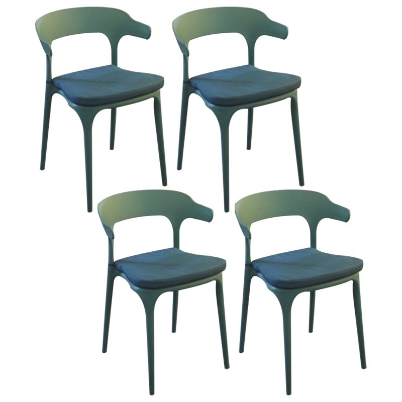Glam Style Dining Chairs Plastic Kitchen Dining Armless Side Chairs (Set of 4) Navy Clearhalo ' kitchen&dining_furn' 'Dining Chairs' 'Dining Tables & Seating' 'dining_chair' 'furn' 'furn_dining_chair' 'Furniture' 'furniture_dining_chair' 'Kitchen & Dining Furniture' 'kitchen' 4103597