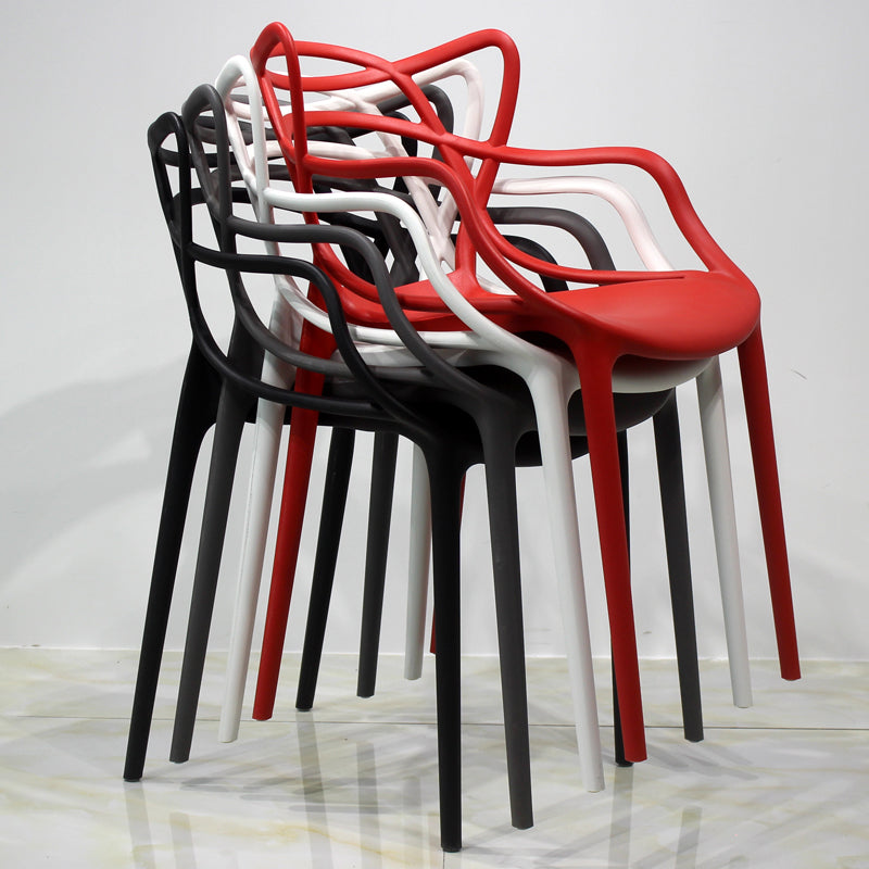 Glam Style Dining Chairs Plastic Kitchen Dining Arm Side Chairs (Set of 4) Clearhalo ' kitchen&dining_furn' 'Dining Chairs' 'Dining Tables & Seating' 'dining_chair' 'furn' 'furn_dining_chair' 'Furniture' 'furniture_dining_chair' 'Kitchen & Dining Furniture' 'kitchen' 4103599