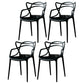 Glam Style Dining Chairs Plastic Kitchen Dining Arm Side Chairs (Set of 4) Black Clearhalo ' kitchen&dining_furn' 'Dining Chairs' 'Dining Tables & Seating' 'dining_chair' 'furn' 'furn_dining_chair' 'Furniture' 'furniture_dining_chair' 'Kitchen & Dining Furniture' 'kitchen' 4103600