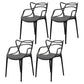 Glam Style Dining Chairs Plastic Kitchen Dining Arm Side Chairs (Set of 4) Grey Clearhalo ' kitchen&dining_furn' 'Dining Chairs' 'Dining Tables & Seating' 'dining_chair' 'furn' 'furn_dining_chair' 'Furniture' 'furniture_dining_chair' 'Kitchen & Dining Furniture' 'kitchen' 4103601
