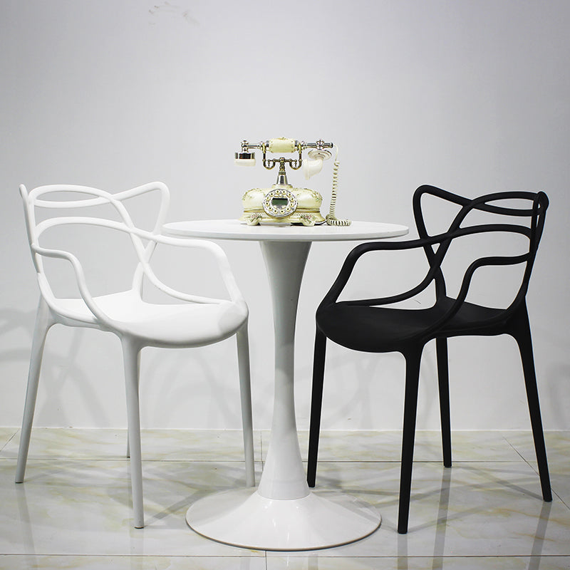 Glam Style Dining Chairs Plastic Kitchen Dining Arm Side Chairs (Set of 4) Clearhalo ' kitchen&dining_furn' 'Dining Chairs' 'Dining Tables & Seating' 'dining_chair' 'furn' 'furn_dining_chair' 'Furniture' 'furniture_dining_chair' 'Kitchen & Dining Furniture' 'kitchen' 4103602
