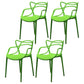 Glam Style Dining Chairs Plastic Kitchen Dining Arm Side Chairs (Set of 4) Green Clearhalo ' kitchen&dining_furn' 'Dining Chairs' 'Dining Tables & Seating' 'dining_chair' 'furn' 'furn_dining_chair' 'Furniture' 'furniture_dining_chair' 'Kitchen & Dining Furniture' 'kitchen' 4103612