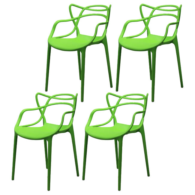Glam Style Dining Chairs Plastic Kitchen Dining Arm Side Chairs (Set of 4) Green Clearhalo ' kitchen&dining_furn' 'Dining Chairs' 'Dining Tables & Seating' 'dining_chair' 'furn' 'furn_dining_chair' 'Furniture' 'furniture_dining_chair' 'Kitchen & Dining Furniture' 'kitchen' 4103612