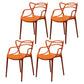 Glam Style Dining Chairs Plastic Kitchen Dining Arm Side Chairs (Set of 4) Orange Clearhalo ' kitchen&dining_furn' 'Dining Chairs' 'Dining Tables & Seating' 'dining_chair' 'furn' 'furn_dining_chair' 'Furniture' 'furniture_dining_chair' 'Kitchen & Dining Furniture' 'kitchen' 4103613