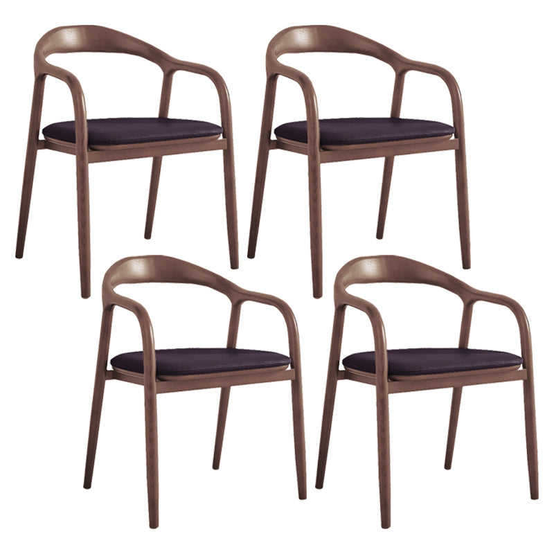 Traditional Style Ash Wood Chair Kitchen Dining Open Back Arm Chairs Set Black 4 Piece Set Clearhalo ' kitchen&dining_furn' 'Dining Chairs' 'Dining Tables & Seating' 'dining_chair' 'furn' 'furn_dining_chair' 'Furniture' 'furniture_dining_chair' 'Kitchen & Dining Furniture' 'kitchen' 4103621