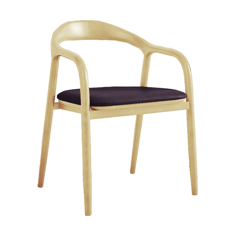 Traditional Style Ash Wood Chair Kitchen Dining Open Back Arm Chairs Set Matte Black 1 Piece Clearhalo ' kitchen&dining_furn' 'Dining Chairs' 'Dining Tables & Seating' 'dining_chair' 'furn' 'furn_dining_chair' 'Furniture' 'furniture_dining_chair' 'Kitchen & Dining Furniture' 'kitchen' 4103624