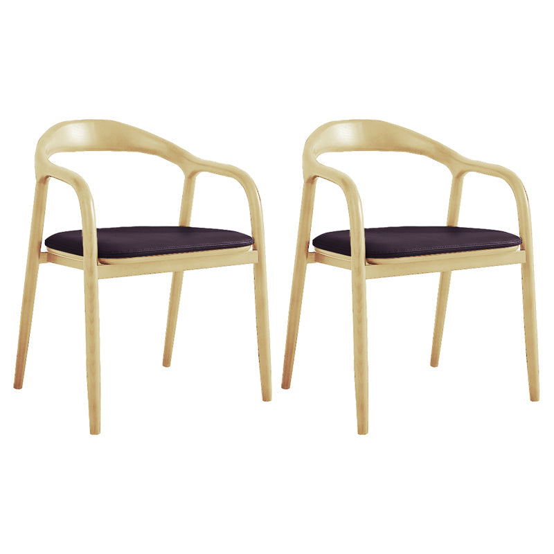 Traditional Style Ash Wood Chair Kitchen Dining Open Back Arm Chairs Set Matte Black 2 Piece Set Clearhalo ' kitchen&dining_furn' 'Dining Chairs' 'Dining Tables & Seating' 'dining_chair' 'furn' 'furn_dining_chair' 'Furniture' 'furniture_dining_chair' 'Kitchen & Dining Furniture' 'kitchen' 4103626