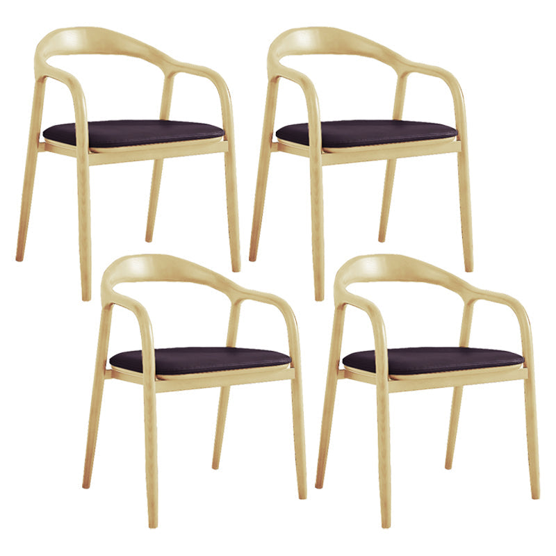 Traditional Style Ash Wood Chair Kitchen Dining Open Back Arm Chairs Set Matte Black 4 Piece Set Clearhalo ' kitchen&dining_furn' 'Dining Chairs' 'Dining Tables & Seating' 'dining_chair' 'furn' 'furn_dining_chair' 'Furniture' 'furniture_dining_chair' 'Kitchen & Dining Furniture' 'kitchen' 4103628