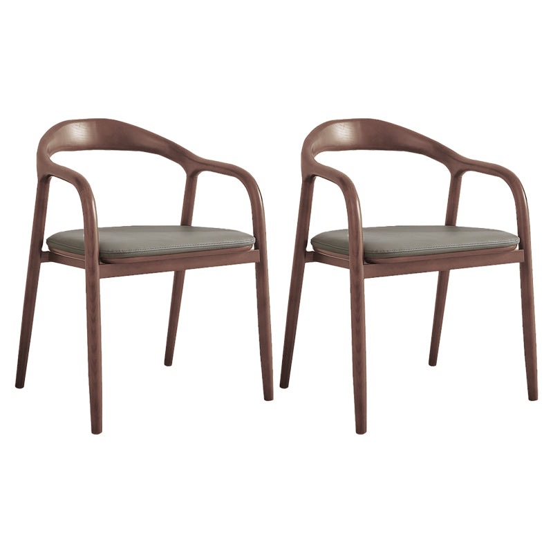 Traditional Style Ash Wood Chair Kitchen Dining Open Back Arm Chairs Set Grey 2 Piece Set Clearhalo ' kitchen&dining_furn' 'Dining Chairs' 'Dining Tables & Seating' 'dining_chair' 'furn' 'furn_dining_chair' 'Furniture' 'furniture_dining_chair' 'Kitchen & Dining Furniture' 'kitchen' 4103632