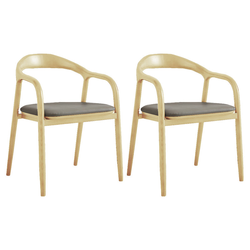 Traditional Style Ash Wood Chair Kitchen Dining Open Back Arm Chairs Set Light Gray 2 Piece Set Clearhalo ' kitchen&dining_furn' 'Dining Chairs' 'Dining Tables & Seating' 'dining_chair' 'furn' 'furn_dining_chair' 'Furniture' 'furniture_dining_chair' 'Kitchen & Dining Furniture' 'kitchen' 4103637