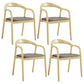 Traditional Style Ash Wood Chair Kitchen Dining Open Back Arm Chairs Set Light Gray 4 Piece Set Clearhalo ' kitchen&dining_furn' 'Dining Chairs' 'Dining Tables & Seating' 'dining_chair' 'furn' 'furn_dining_chair' 'Furniture' 'furniture_dining_chair' 'Kitchen & Dining Furniture' 'kitchen' 4103638
